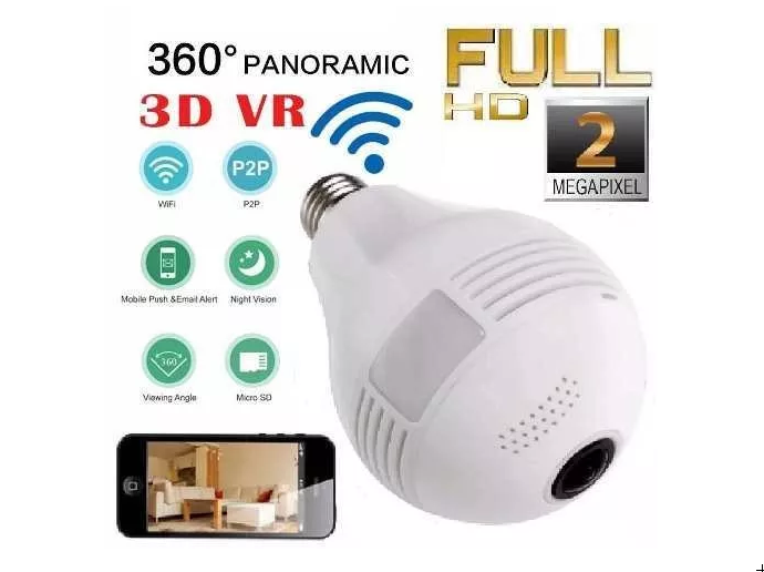 Lampada de segurança Espiã - Câmera IP 2