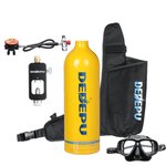 Dedepu 1L Mini Tanque de mergulho autônomo Conjunto de cilindro de oxigênio com cilindro de ar com óculos de mergulho Equipamento de mergulho subaquático